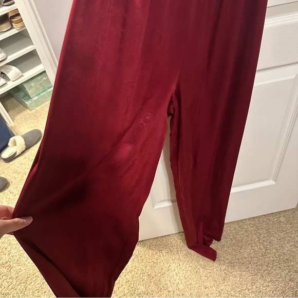 strapless maroon silk jumpsuit - Picture 3 of 3
